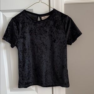 Hollister black crushed velvet top Worn Once